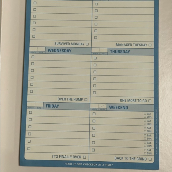 Knock Knock “7 Days A Week” Check List Planner​ - Picture 2 of 3
